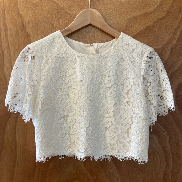 NEW J Crew Bridal Collection lace crop top - Picture 2 of 4